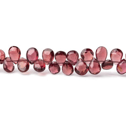 5.5-7.5mm Mozambique Garnet Faceted Pear Beads 8.5 inch 72 pieces (ONLINE ORDER ONLY)