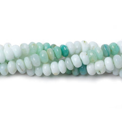 5.5-7mm Mint Blue Peruvian Opal plain rondelle beads 18 inch 128 pieces AA (ONLINE ORDER ONLY)