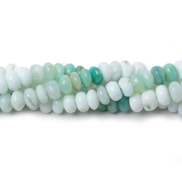 5.5-7mm Mint Blue Peruvian Opal plain rondelle beads 18 inch 128 pieces AA (ONLINE ORDER ONLY)