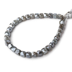 5.5-7mm Mystic Moss Aquamarine Faceted Cube Beads 8.5 inch 33 pieces (ONLINE ORDER ONLY)