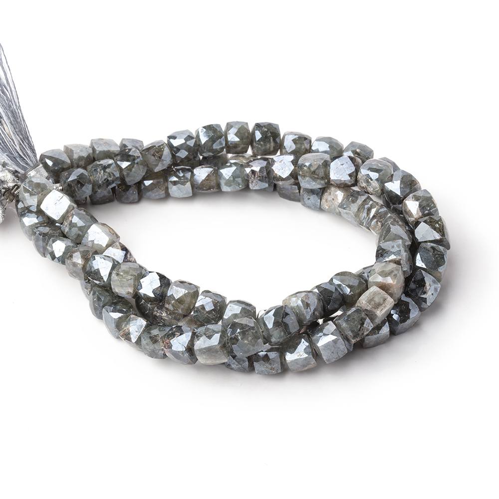 5.5-7mm Mystic Moss Aquamarine Faceted Cube Beads 8.5 inch 33 pieces (ONLINE ORDER ONLY)