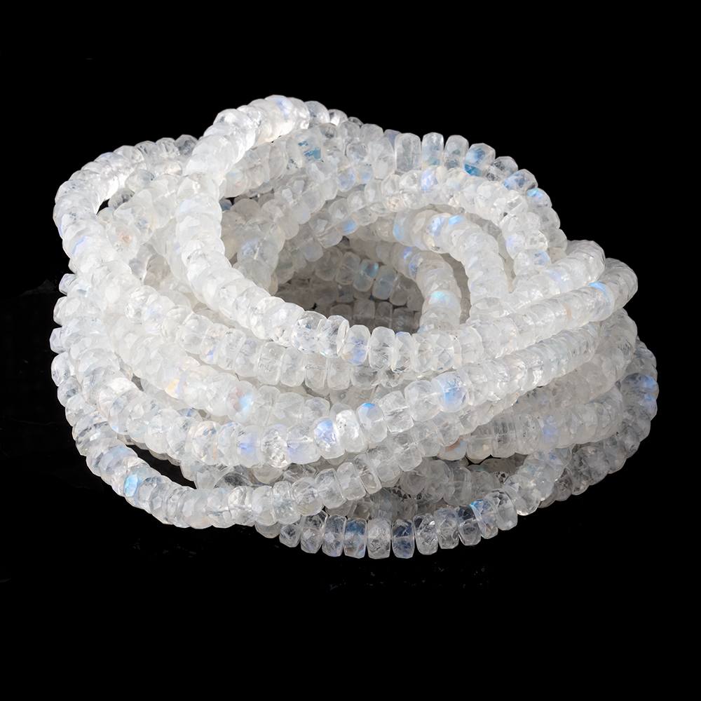 5.5-7mm Rainbow Moonstone Faceted Rondelle Beads 16 inch 112 pieces (ONLINE ORDER ONLY)