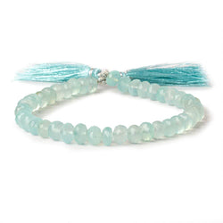 5.5-7mm Seafoam Green Chalcedony faceted rondelles 8 inch 40 beads  AAA (ONLINE ORDER ONLY)