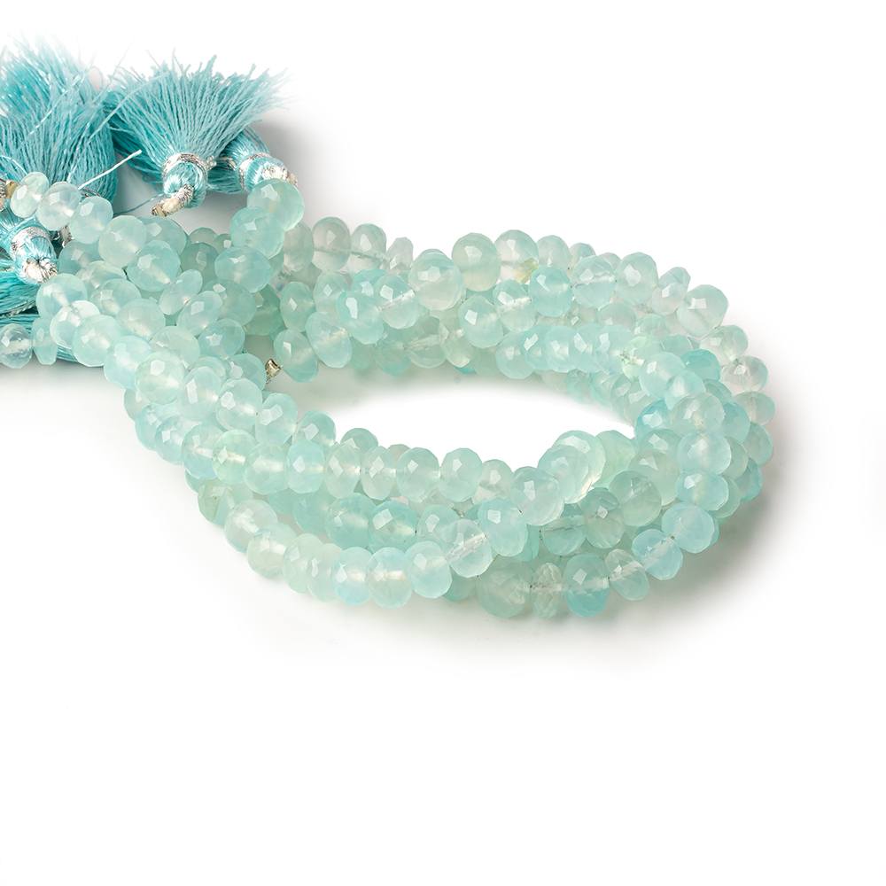 5.5-7mm Seafoam Green Chalcedony faceted rondelles 8 inch 40 beads  AAA (ONLINE ORDER ONLY)