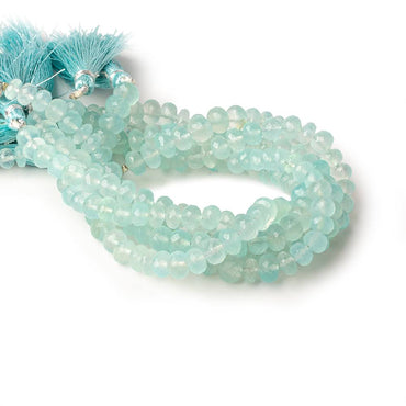 5.5-7mm Seafoam Green Chalcedony faceted rondelles 8 inch 40 beads  AAA (ONLINE ORDER ONLY)