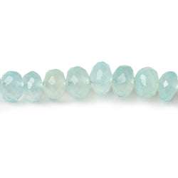 5.5-7mm Seafoam Green Chalcedony faceted rondelles 8 inch 40 beads  AAA (ONLINE ORDER ONLY)