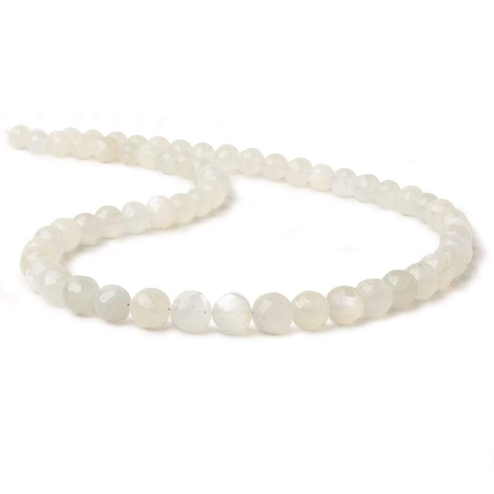 5.5-7mm White Moonstone Faceted Rounds 16 inch 60 beads AAA (ONLINE ORDER ONLY)