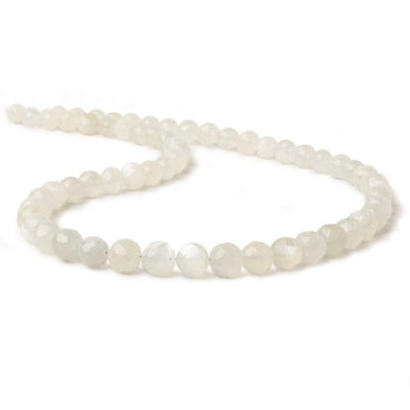 5.5-7mm White Moonstone Faceted Rounds 16 inch 60 beads AAA (ONLINE ORDER ONLY)