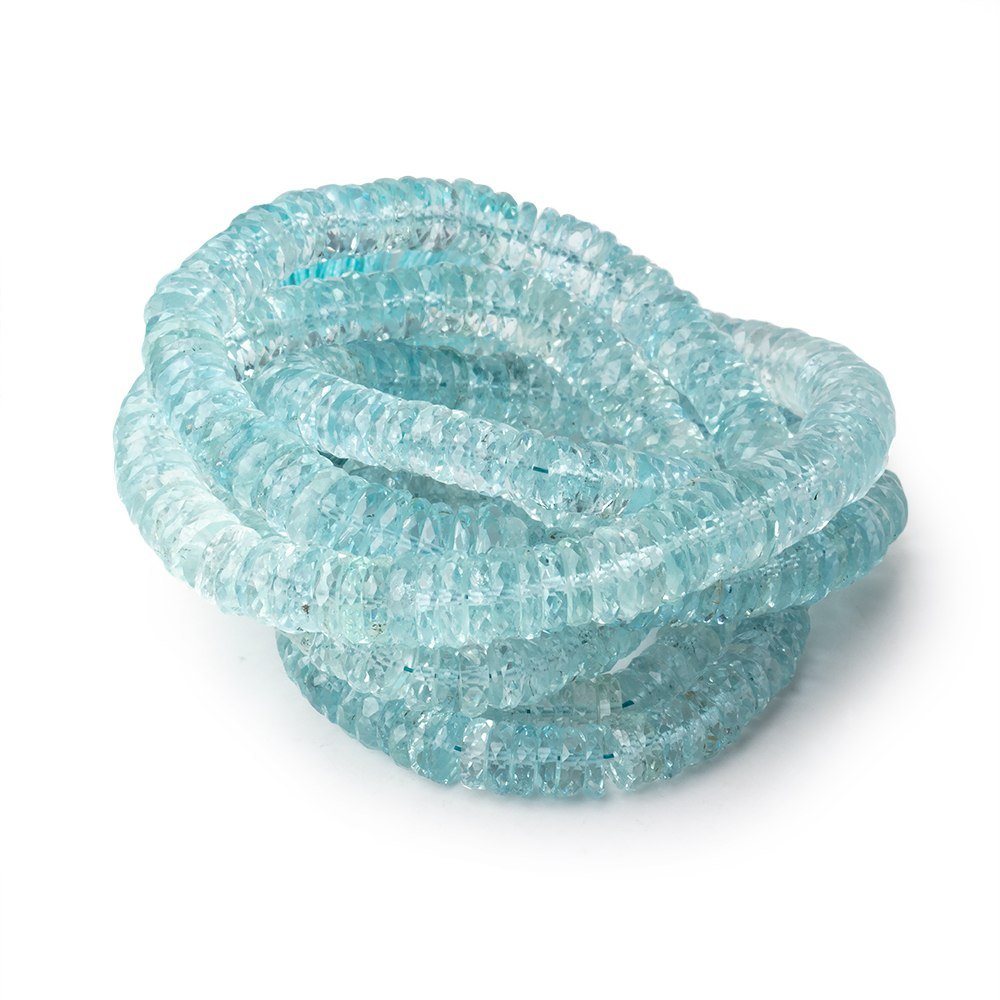 5.5-8mm Aquamarine Faceted Heishi Beads 15 inch 221 pieces AAA (ONLINE ORDER ONLY)