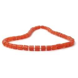 5.5-8mm Dark Carnelian Carved Tube Beads 16 inch 48 Beads (ONLINE ORDER ONLY)