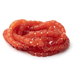 5.5-8mm Dark Carnelian Carved Tube Beads 16 inch 48 Beads (ONLINE ORDER ONLY)