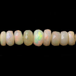 5.5-8mm Ethiopian Opal Faceted Rondelles 18 inch 135 beads AAA (ONLINE ORDER ONLY)