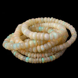 5.5-8mm Ethiopian Opal Faceted Rondelles 18 inch 135 beads AAA (ONLINE ORDER ONLY)