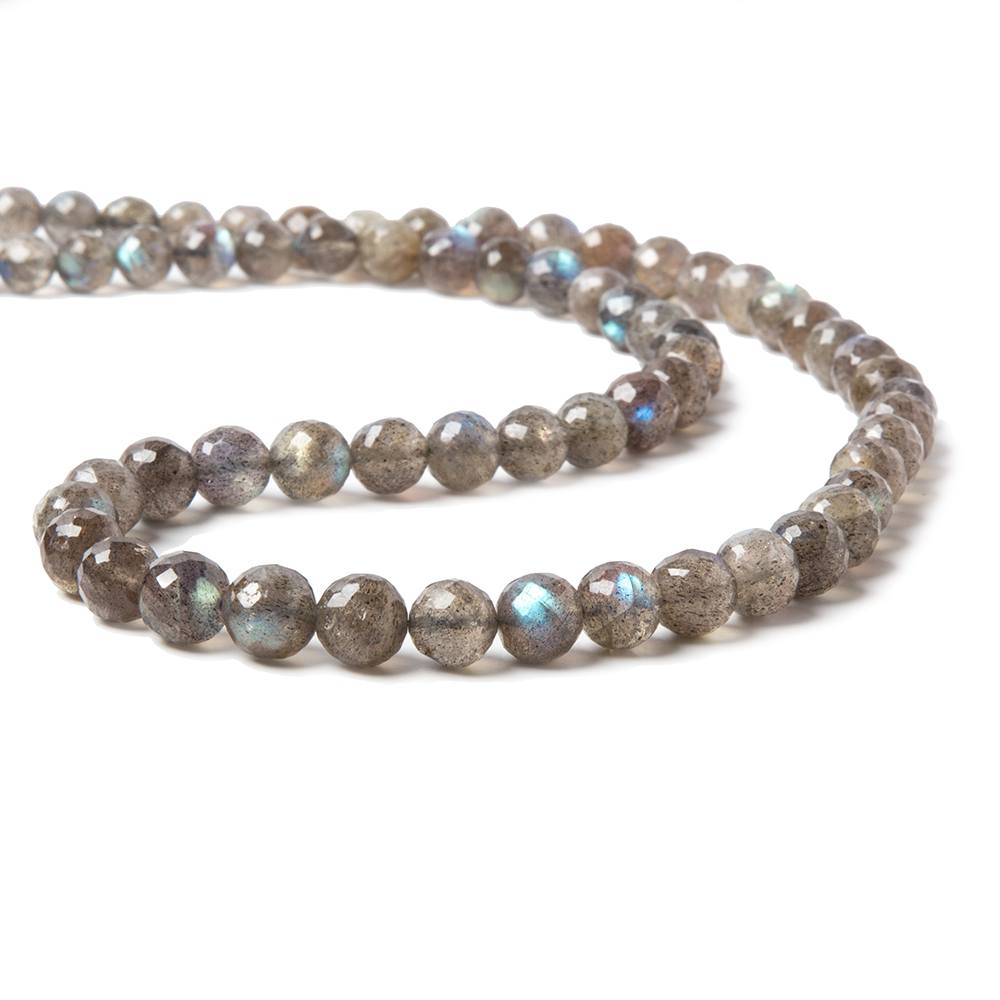 5.5-8mm Labradorite faceted round beads 17 inch 66 pieces (ONLINE ORDER ONLY)