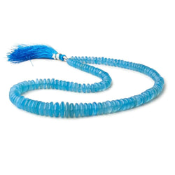 5.5-8mm Tropical Blue Chalcedony Plain Rondelle Beads 16 inch 135 pcs (ONLINE ORDER ONLY)