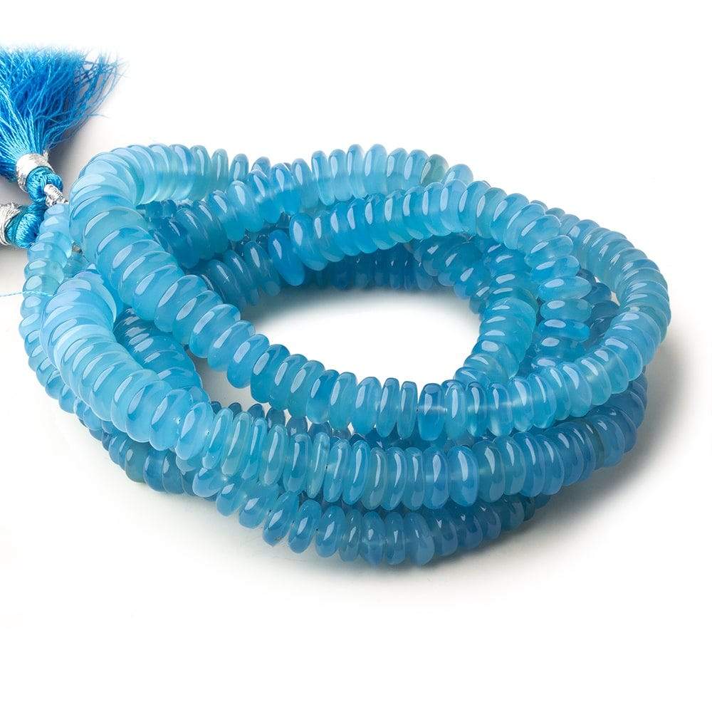 5.5-8mm Tropical Blue Chalcedony Plain Rondelle Beads 16 inch 135 pcs (ONLINE ORDER ONLY)