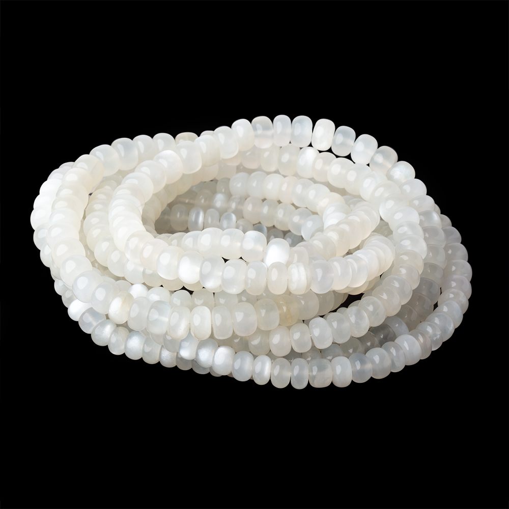 5.5-8mm White Moonstone Plain Rondelle Beads 16 inch 90 pieces (ONLINE ORDER ONLY)