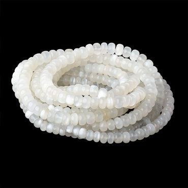 5.5-8mm White Moonstone Plain Rondelle Beads 16 inch 90 pieces (ONLINE ORDER ONLY)