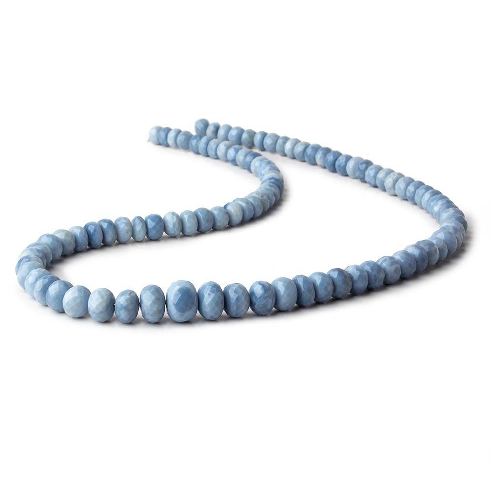 6.5-9mm Owyhee Denim Blue Opal faceted rondelle Beads 15 inch 90 pieces (ONLINE ORDER ONLY)