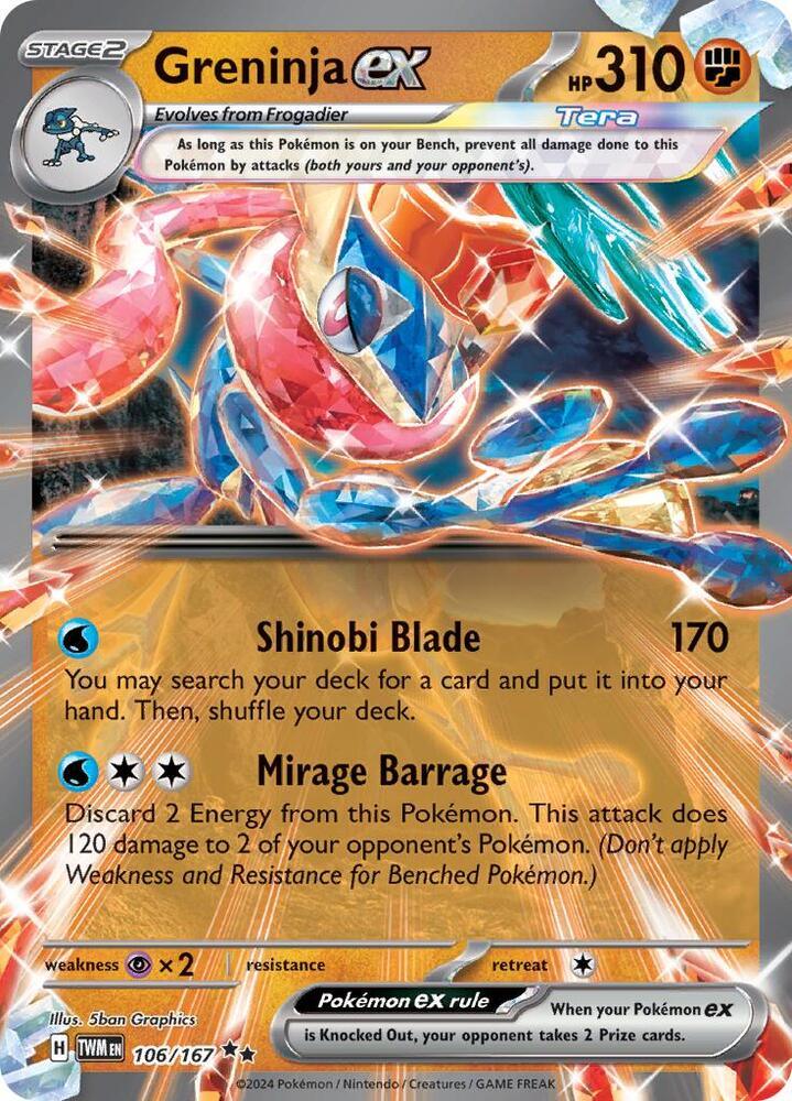 Greninja ex (106/167) [Scarlet & Violet: Twilight Masquerade] (Online Only)