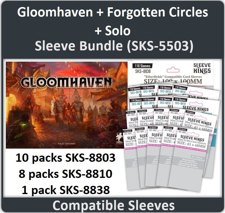"Gloomhaven + Forgotten Circles + Solo" Compatible Card Sleeve Bundle (8803 X 10 + 8810 X 8 + 8838 X 1) (ONLINE ORDER ONLY)