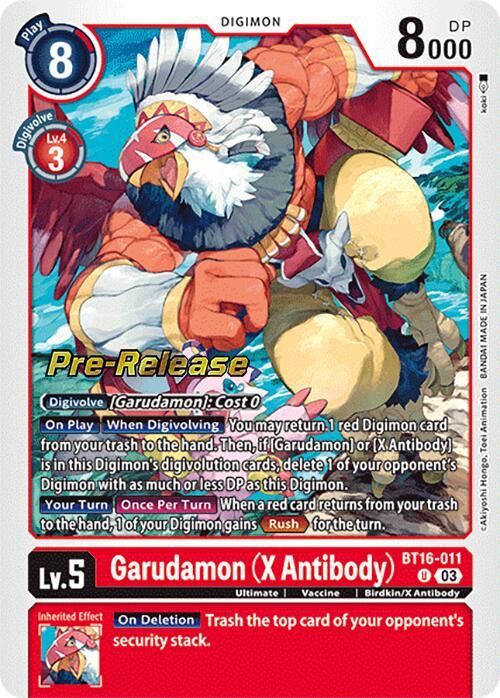 Garudamon (X Antibody) [BT16-011] [Beginning Observer Pre-Release Promos] (ONLINE ORDER ONLY)