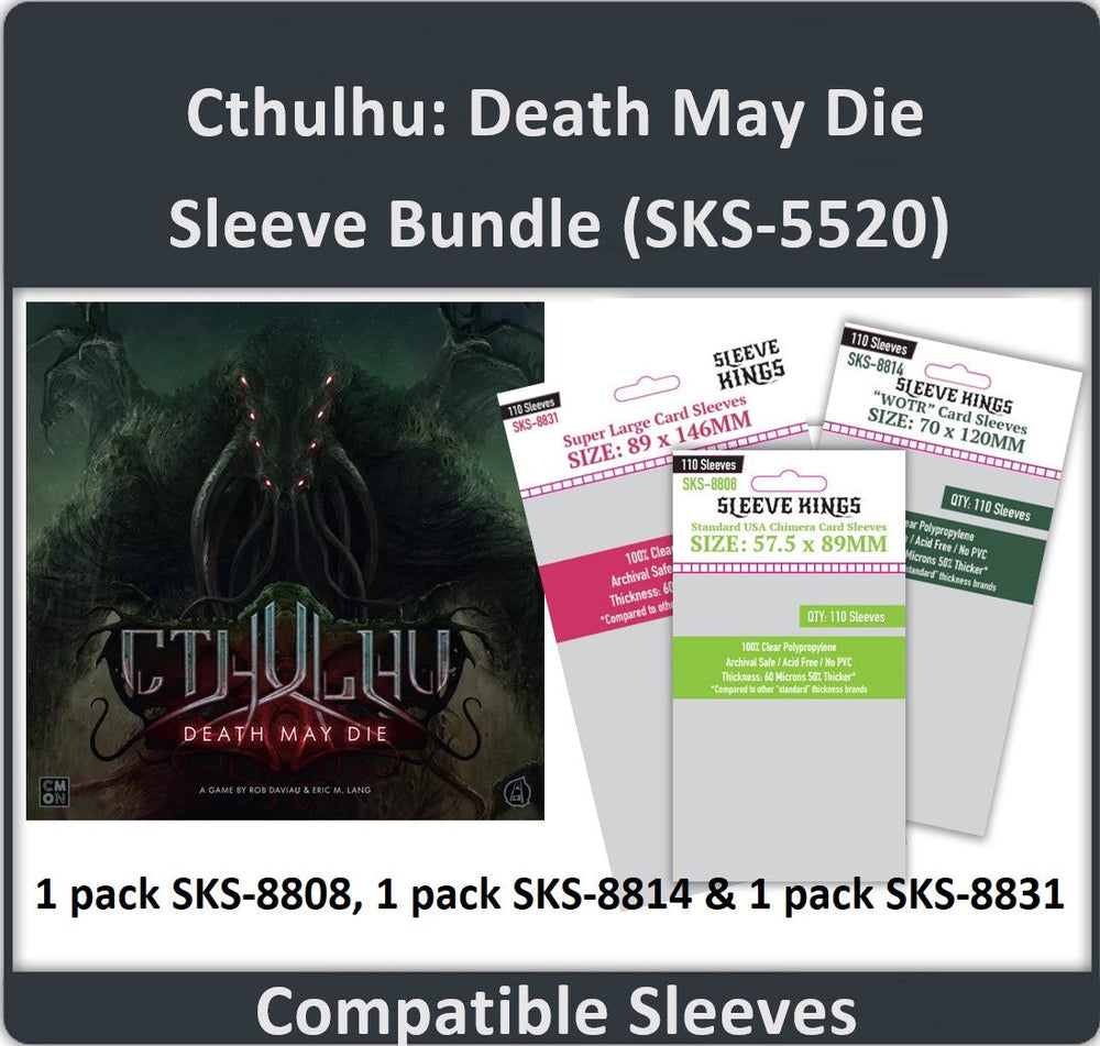 "Cthulhu: Death May Die" Compatible Sleeve Bundle (8808 X 1 + 8814 X 1 + 8831 X 1) (ONLINE ORDER ONLY)