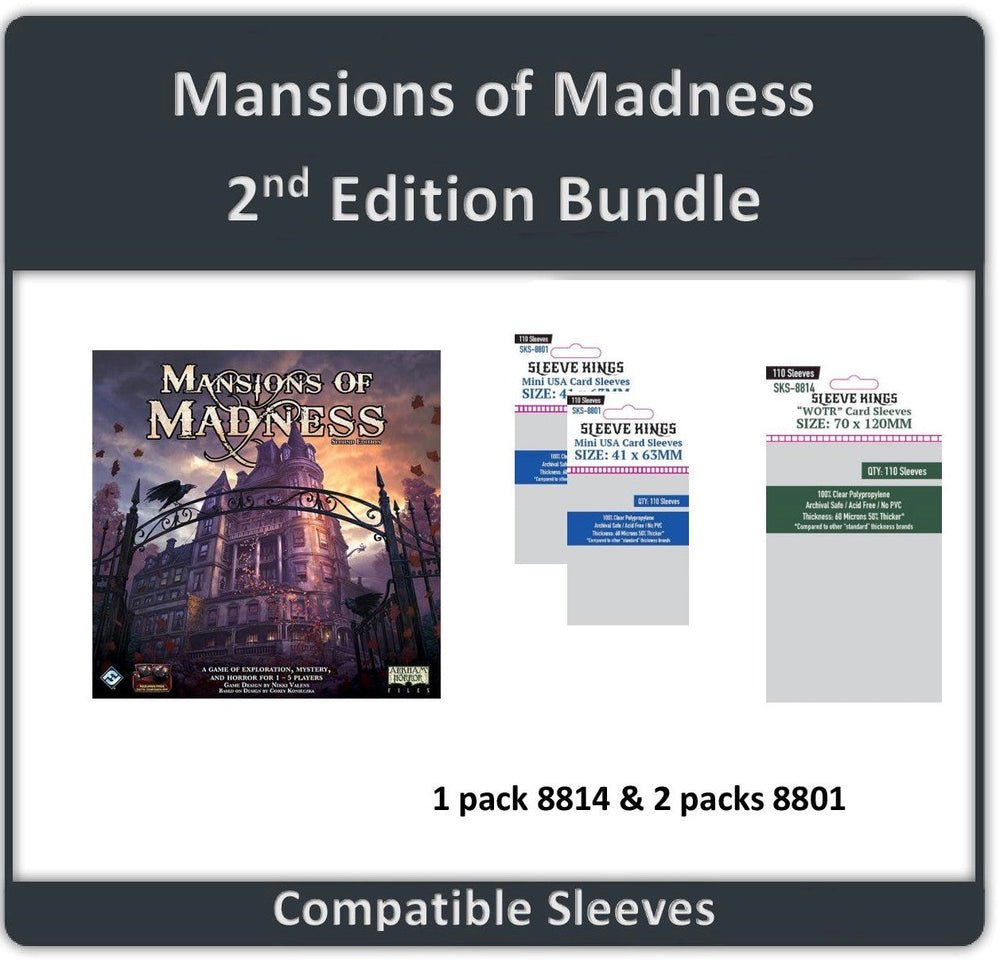 "Mansions of Madness" (2nd Edition) Compatible Sleeve Bundle (8801 X 2 + 8814 X 1) (ONLINE ORDER ONLY)
