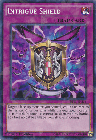 Intrigue Shield [BP03-EN231] Shatterfoil Rare (ONLINE ORDER ONLY)