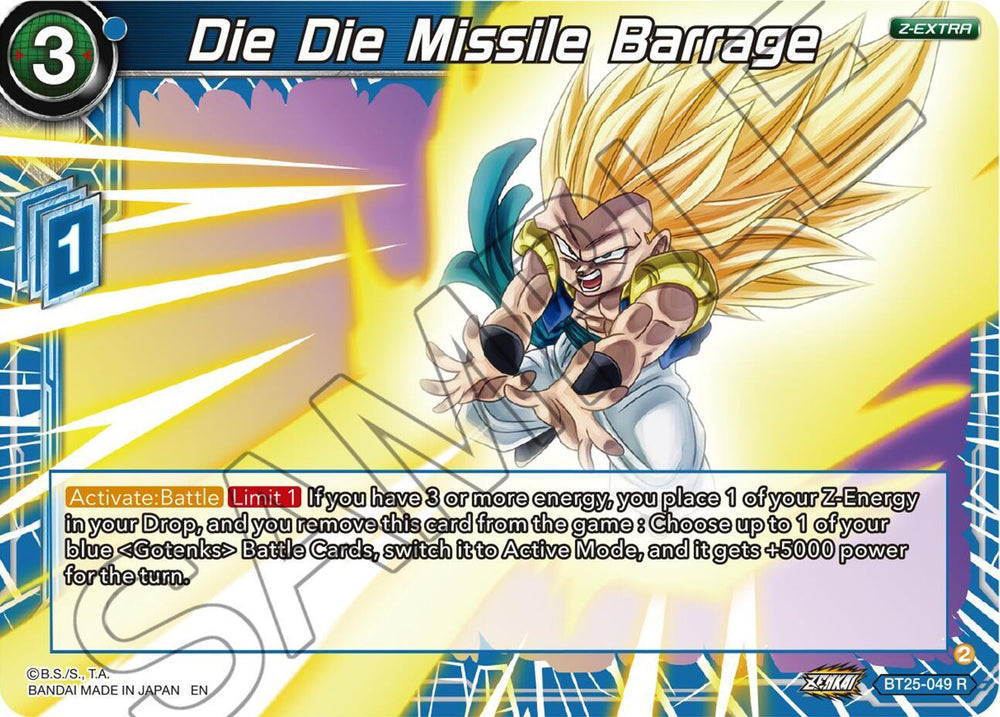 Die Die Missile Barrage (BT25-049) [Legend of the Dragon Balls] (ONLINE ORDER ONLY)
