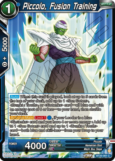 Piccolo, Fusion Training (BT25-061) [Legend of the Dragon Balls] (ONLINE ORDER ONLY)