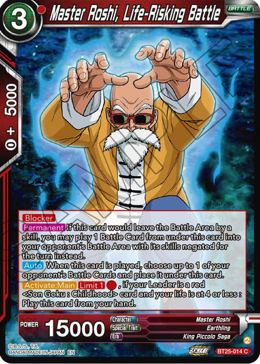 Master Roshi, Life-Risking Battle (BT25-014) [Legend of the Dragon Balls] (ONLINE ORDER ONLY)