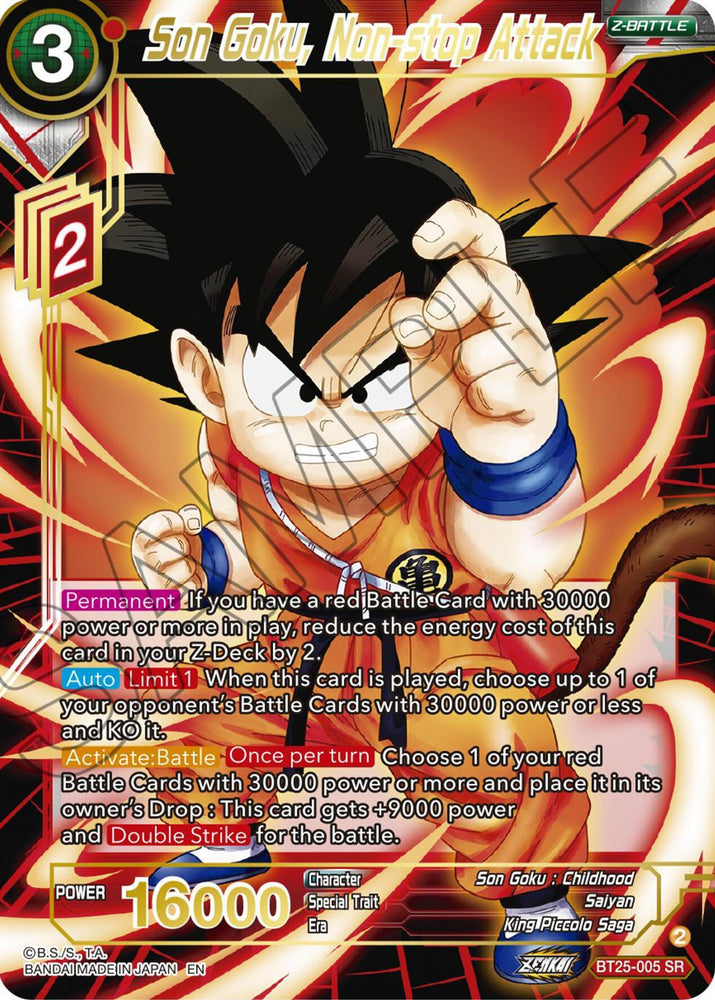 Son Goku, Non-stop Attack (BT25-005) [Legend of the Dragon Balls] (ONLINE ORDER ONLY)