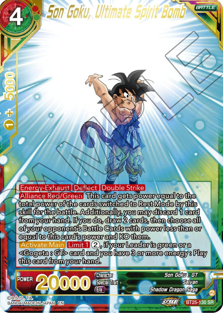 Son Goku, Ultimate Spirit Bomb (BT25-130 SR) [Legend of the Dragon Balls] (ONLINE ORDER ONLY)