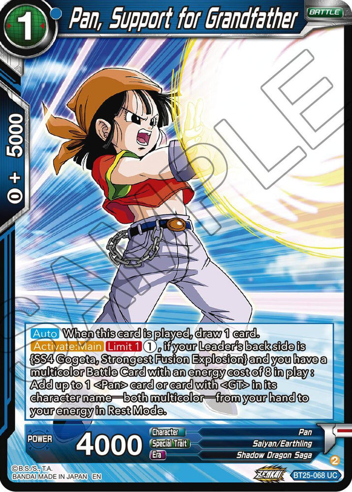 Pan, Support for Grandfather (BT25-068 UC) [Legend of the Dragon Balls] (ONLINE ORDER ONLY)