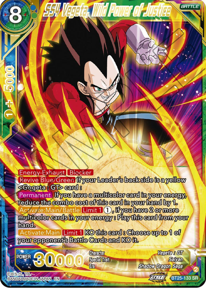 SS4 Vegeta, Wild Power of Justice (BT25-133) [Legend of the Dragon Balls] (ONLINE ORDER ONLY)