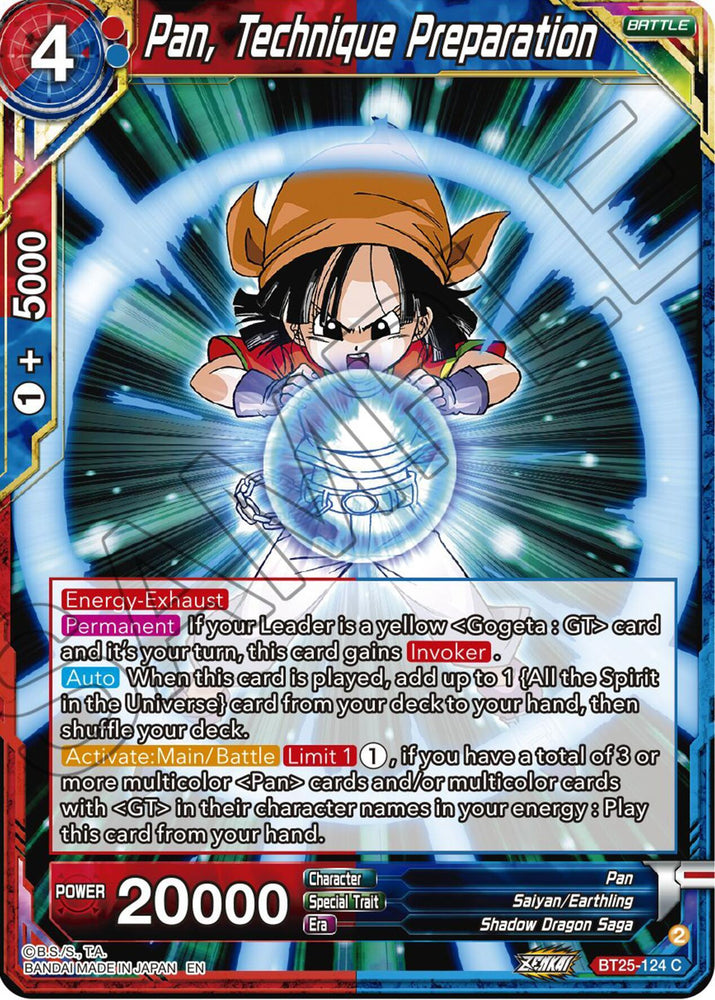 Pan, Technique Preparation (BT25-124) [Legend of the Dragon Balls] (ONLINE ORDER ONLY)