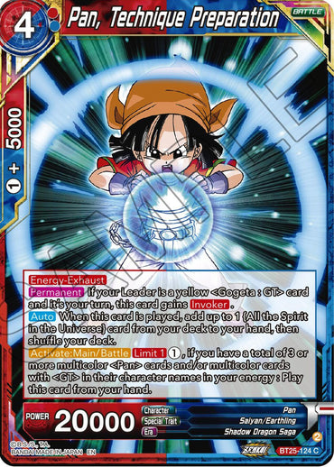 Pan, Technique Preparation (BT25-124) [Legend of the Dragon Balls] (ONLINE ORDER ONLY)