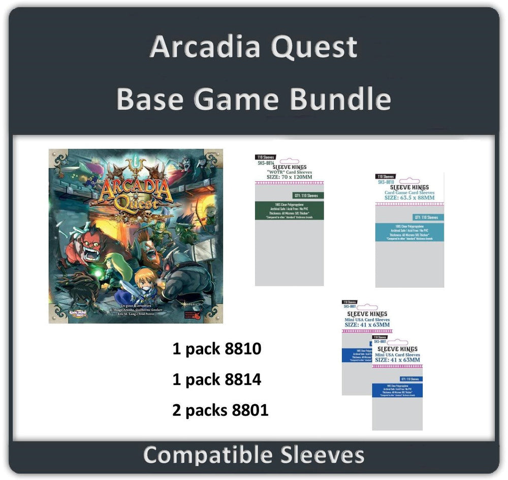 "Arcadia Quest" (Base Game) Compatible Sleeve Bundle (8801 X 2 + 8810 X 1 + 8814 X 1) (ONLINE ORDER ONLY)