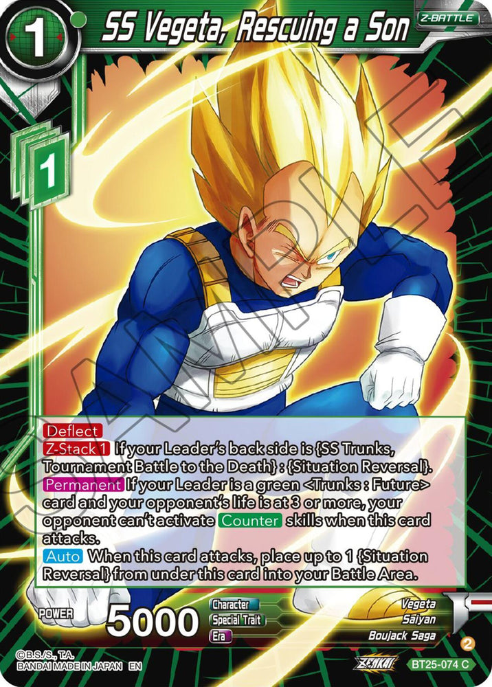 SS Vegeta, Rescuing a Son (BT25-074) [Legend of the Dragon Balls] (ONLINE ORDER ONLY)