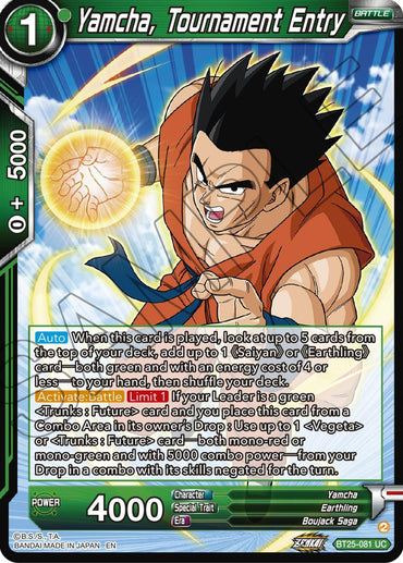 Yamcha, Tournament Entry (BT25-081) [Legend of the Dragon Balls] (ONLINE ORDER ONLY)