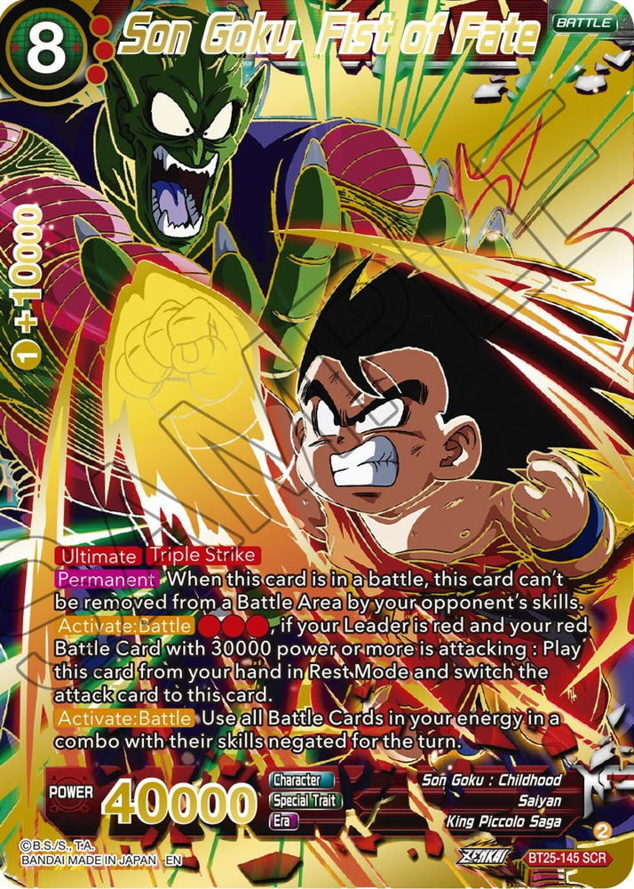 Son Goku, Fist of Fate (BT25-145) [Legend of the Dragon Balls] (ONLINE ORDER ONLY)
