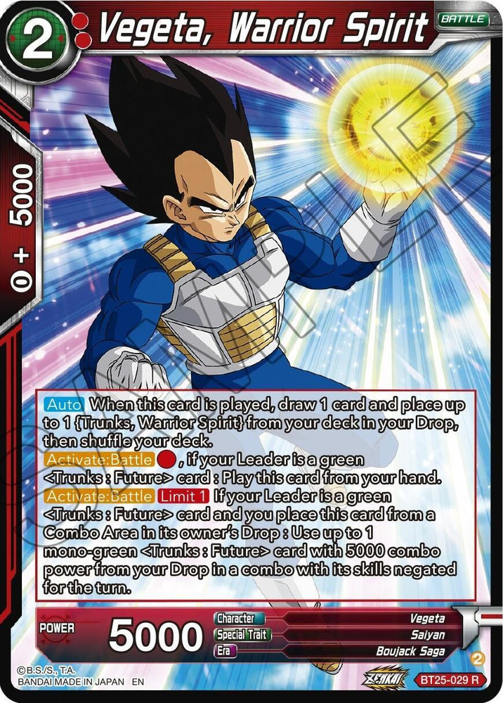 Vegeta, Warrior Spirit (BT25-029) [Legend of the Dragon Balls] (ONLINE ORDER ONLY)