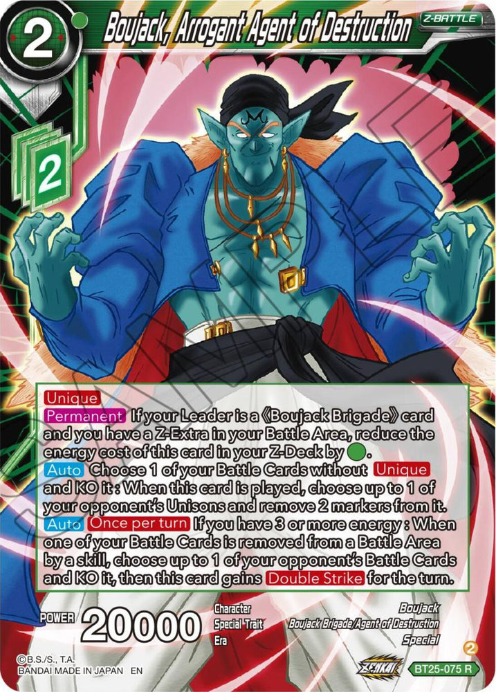 Boujack, Arrogant Agent of Destruction (BT25-075) [Legend of the Dragon Balls] (ONLINE ORDER ONLY)