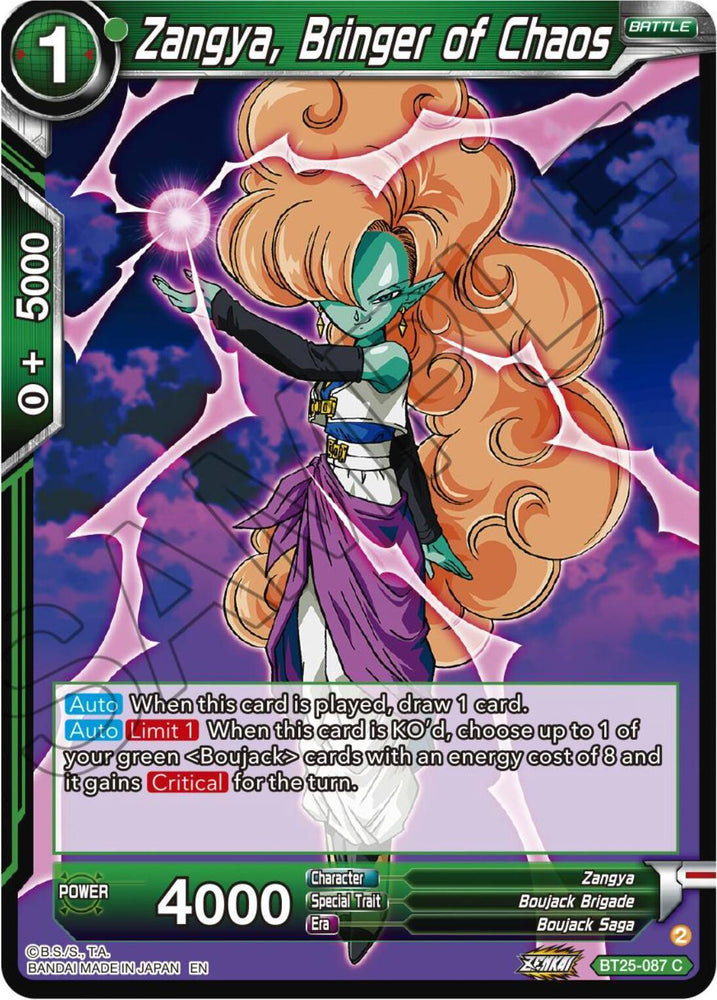 Zangya, Bringer of Chaos (BT25-087) [Legend of the Dragon Balls] (ONLINE ORDER ONLY)