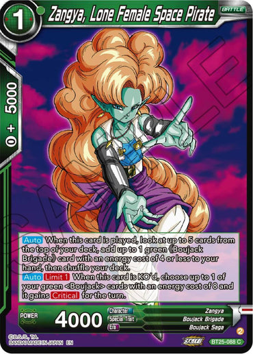 Zangya, Lone Female Space Pirate (BT25-088) [Legend of the Dragon Balls] (ONLINE ORDER ONLY)