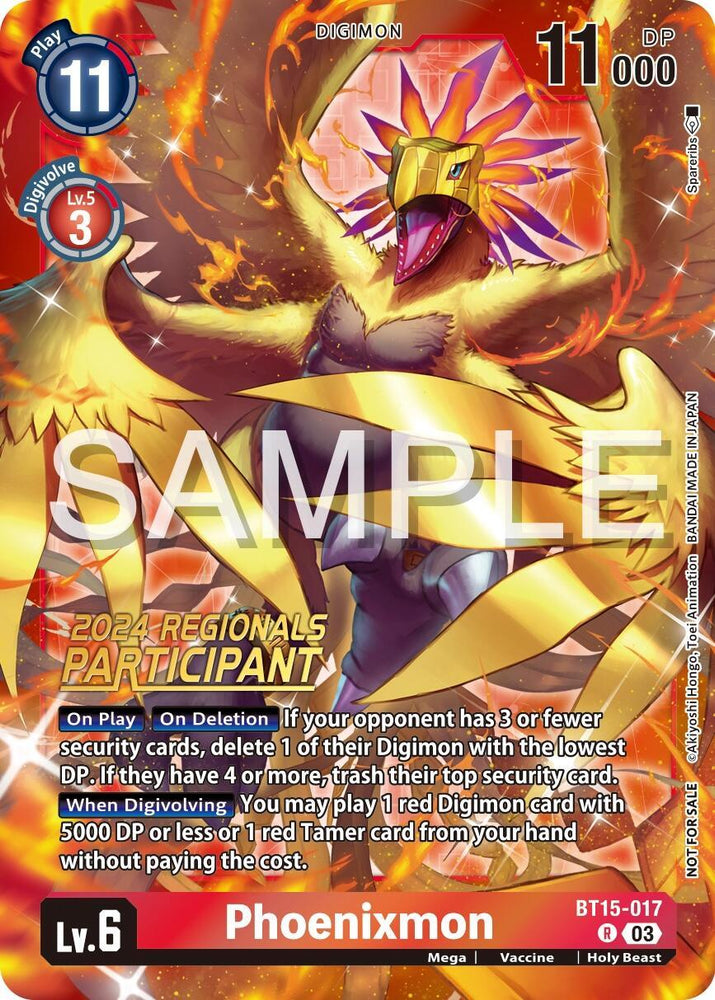 Phoenixmon [BT15-017] (2024 Regionals Participant) [Exceed Apocalypse] (ONLINE ORDER ONLY)