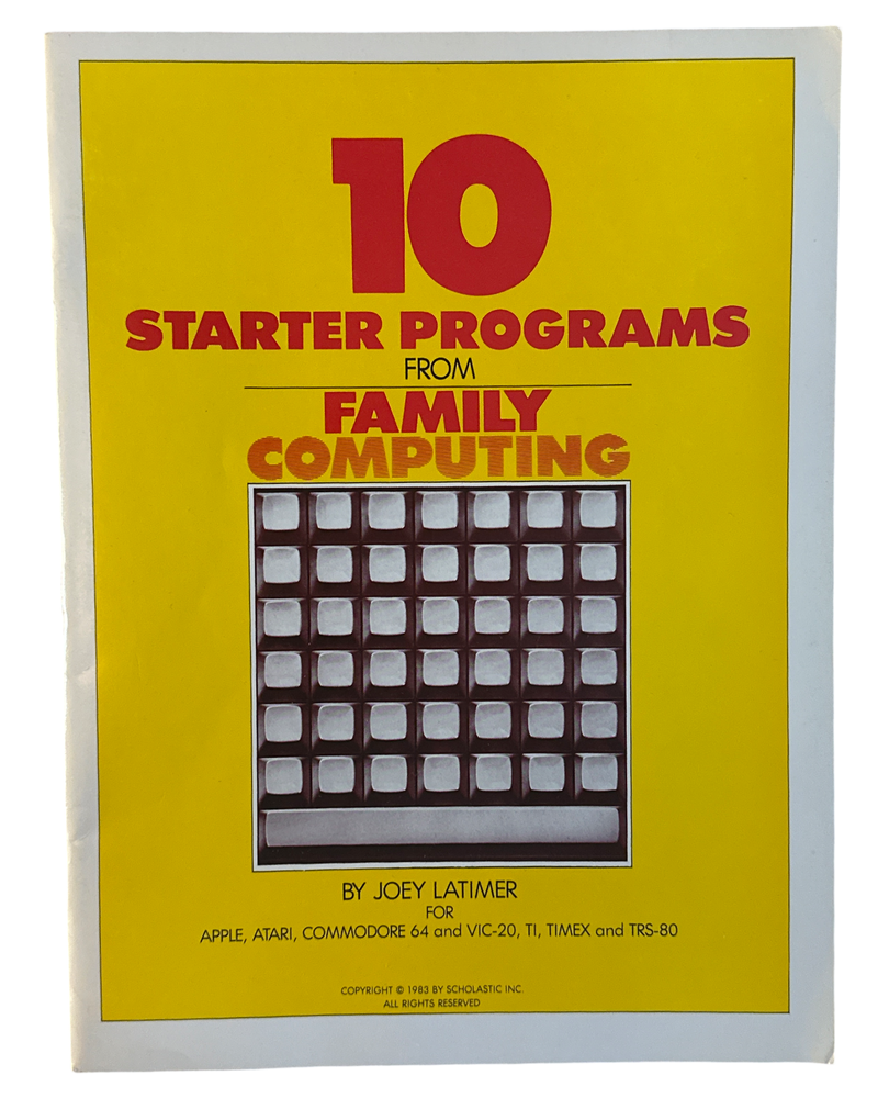 10 Starter Programs from Family Computing for Apple Atari Commodore, VIC-20 (Online Order Only)
