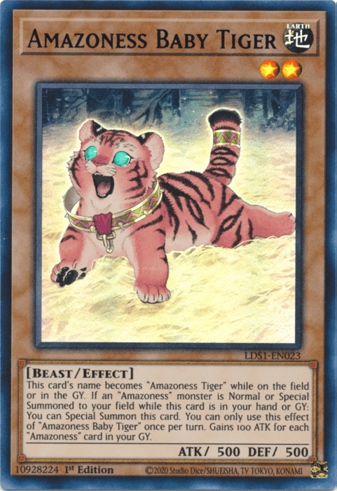 Amazoness Baby Tiger (Blue) [LDS1-EN023] Ultra Rare (ONLINE ORDER ONLY)