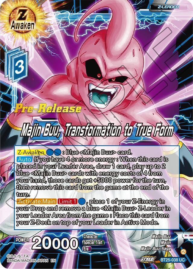Majin Buu, Transformation to True Form (BT25-038) [Legend of the Dragon Balls Prerelease Promos] (ONLINE ORDER ONLY)